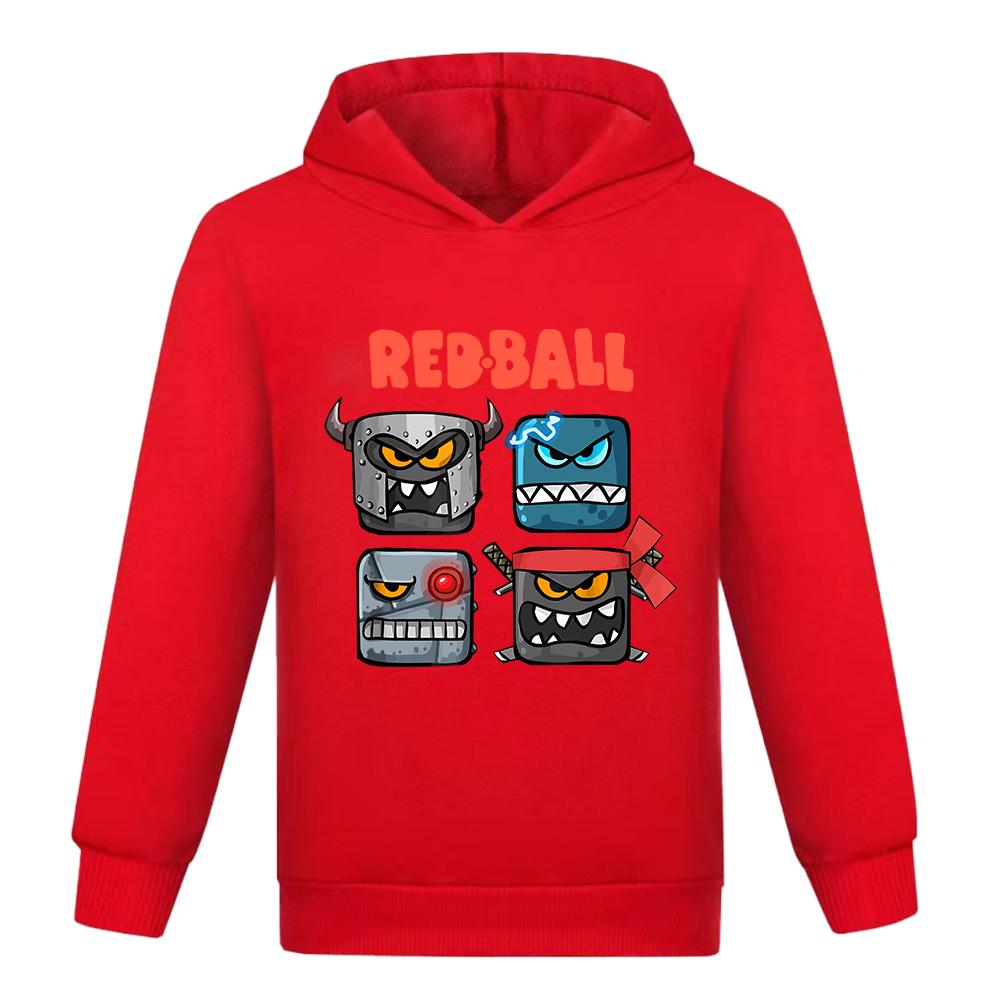 Hot Sale Kids Sweatshirts Red Ball 4 Print Cartoon Children Hoodies Fashion Baby Pullover Casual Outwear Tops Girls Boys Clothes
