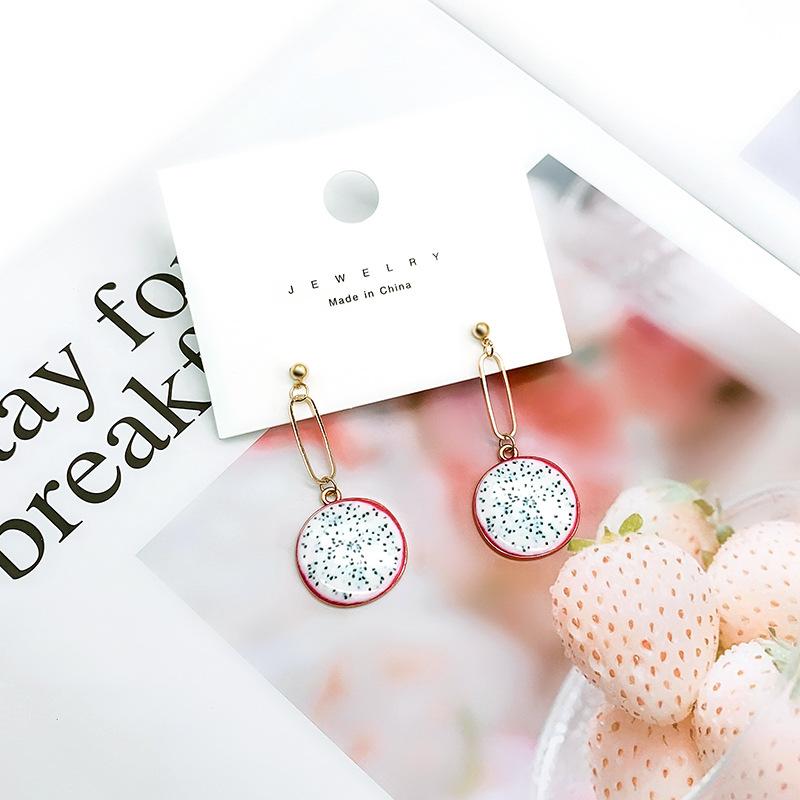 Summer Small Fresh And Cute Fruit Ear Studs Watermelon Strawberry Apple Long Earrings Temperament Earrings Earrings Earrings Female