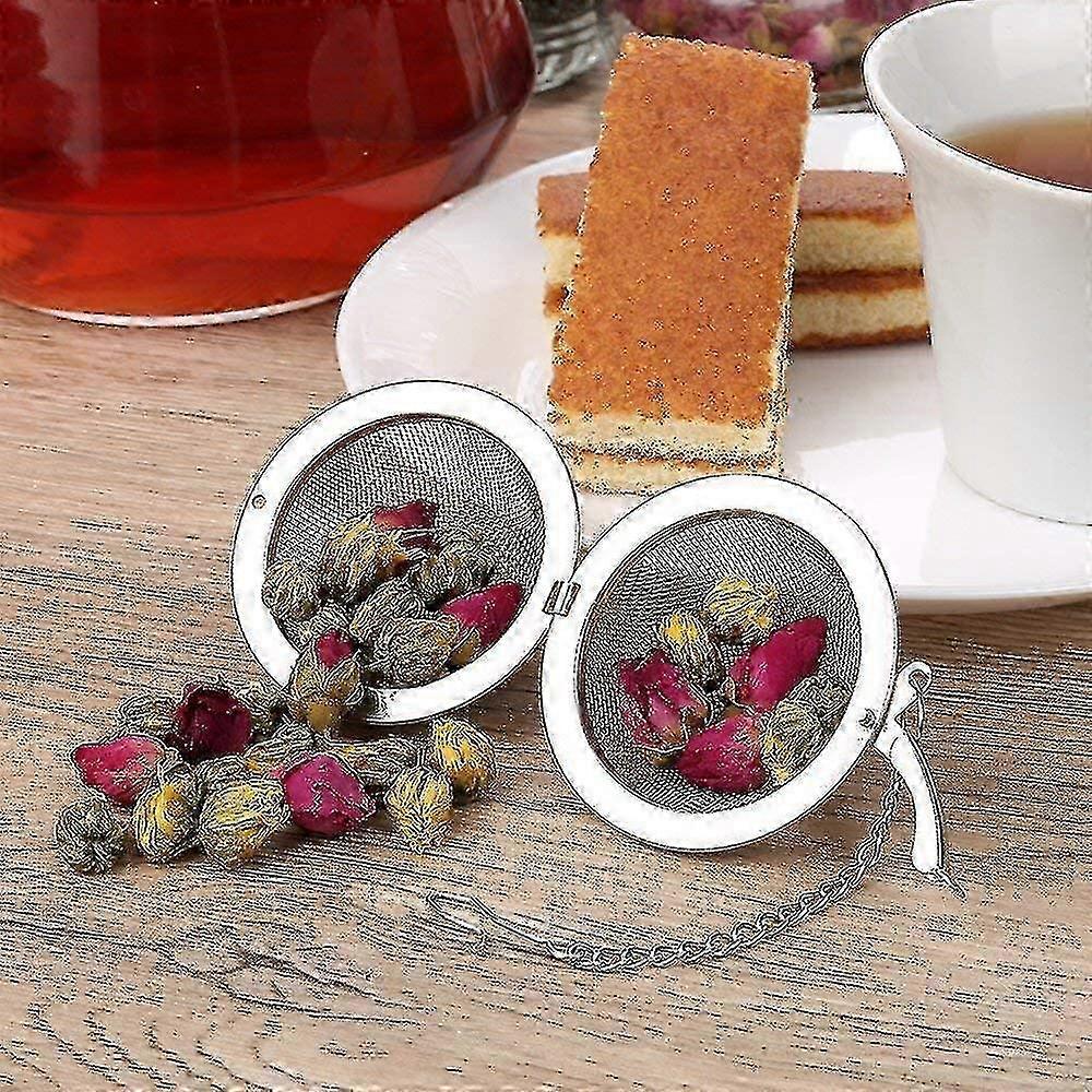 2-pack stainless steel mesh tea balls, 2.1 inches in diameter, tea strainer, tea filter