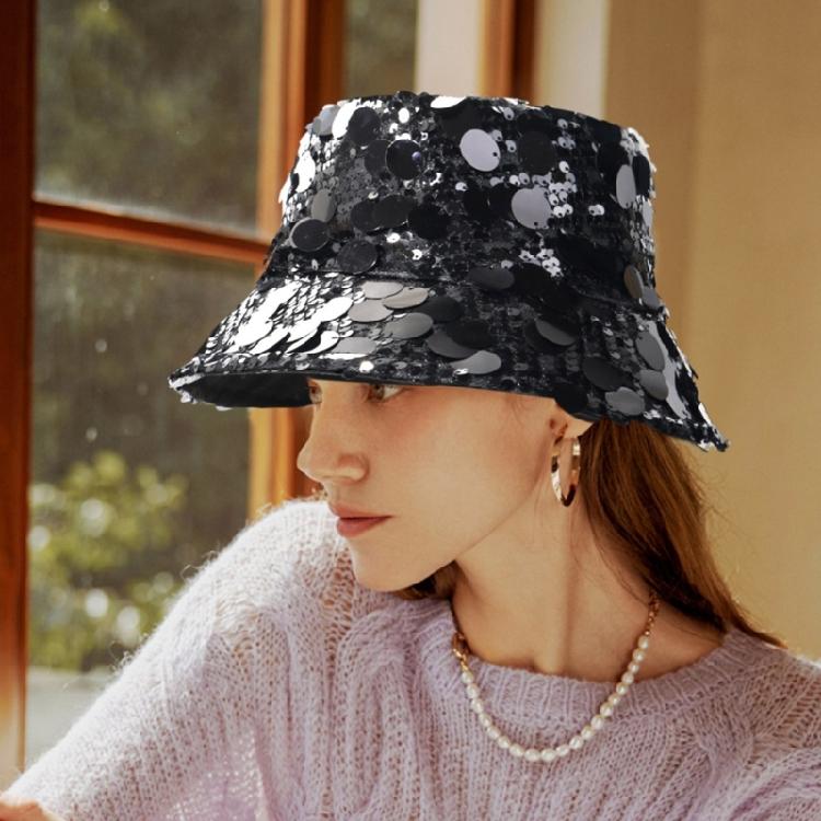Casual Unisex Bucket Hat Versatiles Fisherman Hat Modern Bucket Sequins Hat for Music Event And Casual Wear