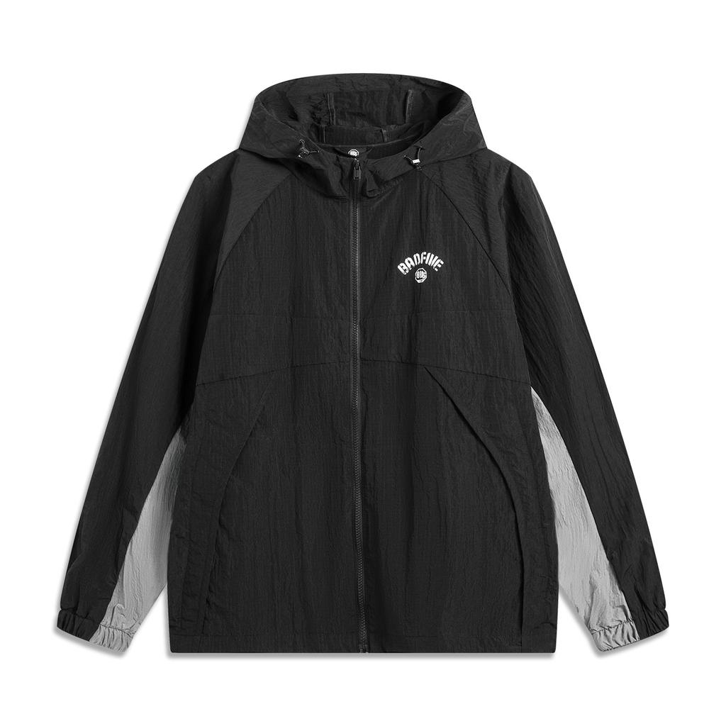 Li Ning Basketball Series Anti-Five Series Color-Block Zip-Up Hooded Comfortable Breathable Versatile Jacket Men Jackets Black AFDV129-3