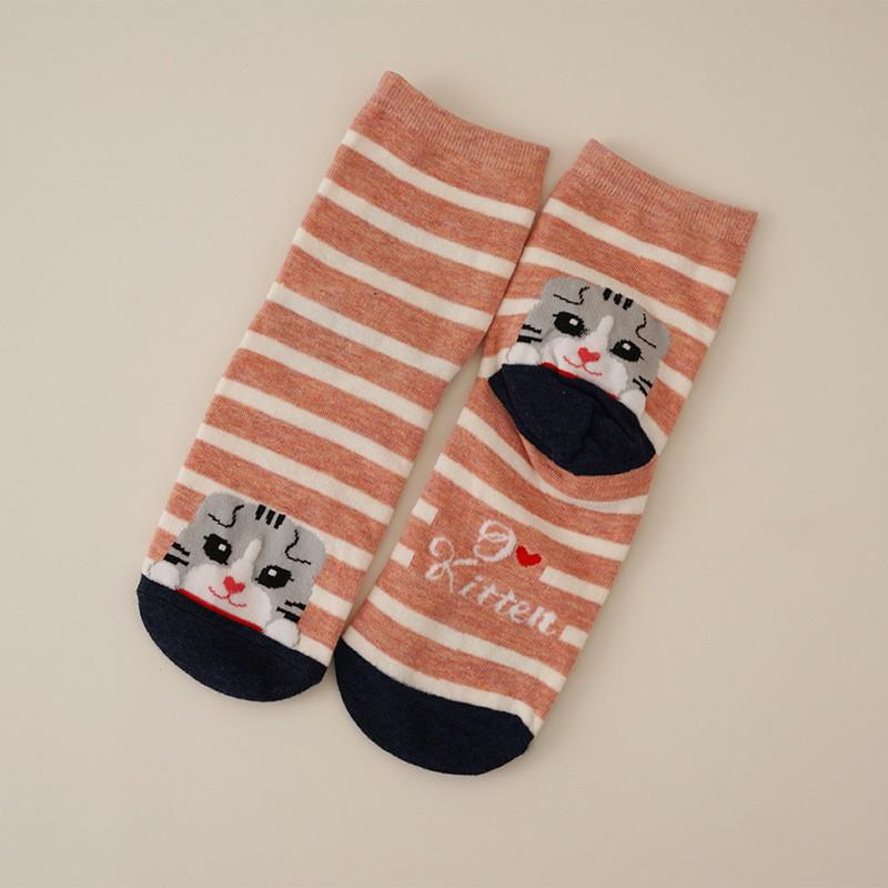 Spring & Autumn Cute 3D Cat Ear Mid-Calf Socks for Women