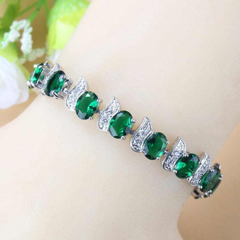 

Mark Green Emerald Charm Bracelet Bracelet 12 Color Wedding Bride