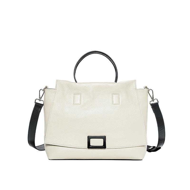 

Первый слой коровьей кожи контрастного цвета, женская нишевая сумка, высококачественная вместительная ветрозащитная кожаная сумка-тоут