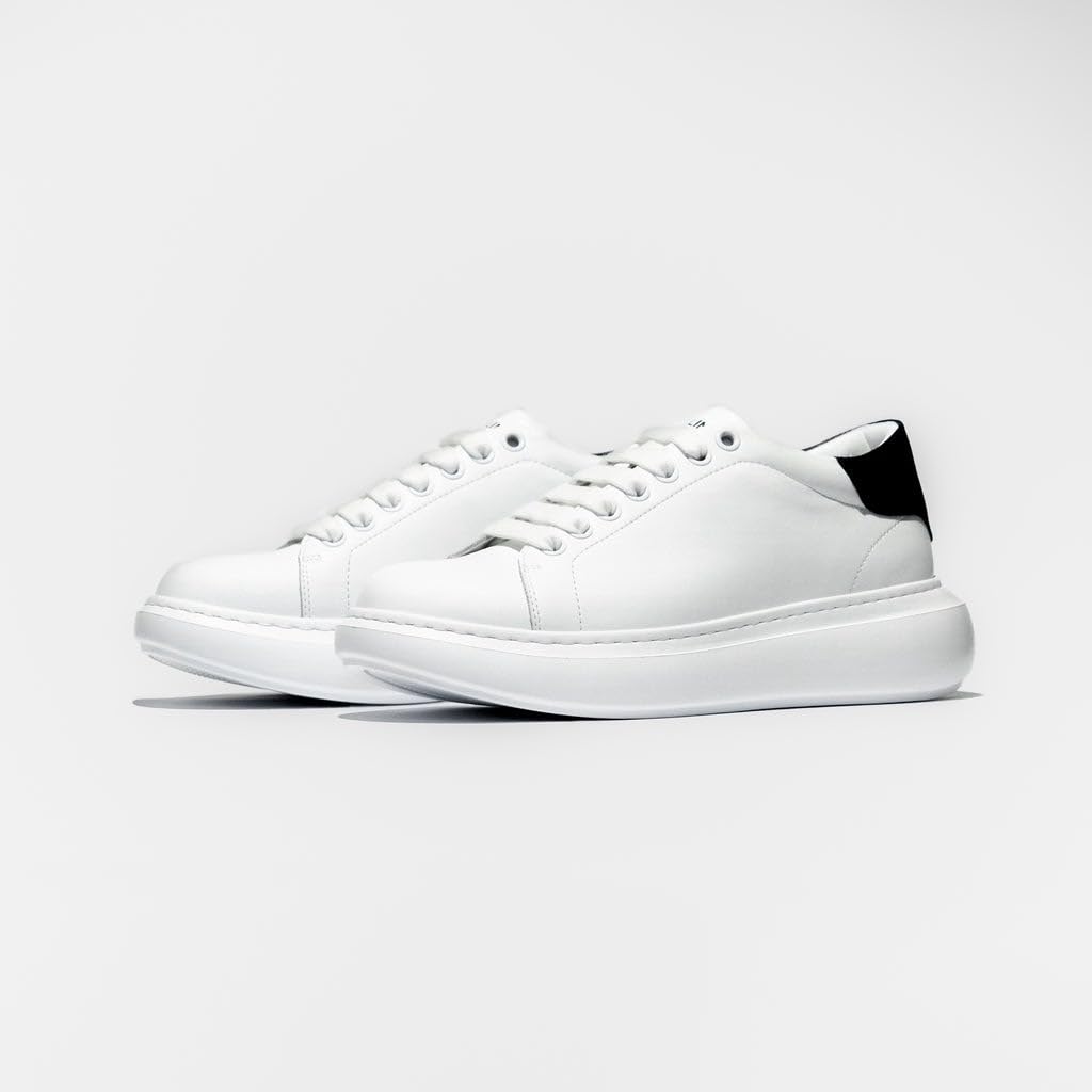 [FILLIN] Sneakers LUCENT WHITE&BLACK 25cm White & Black Secret Sneakers Shoes Platform White & Black Unisex +7.0CM Comfortable Undetectable Height Inc