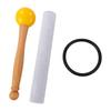 Singing Bowl Mallet 20cm with Rubber Ring Wooden Sheepskin Mallet for Crystal Singing Bowls Tibetan Bowls Yellow