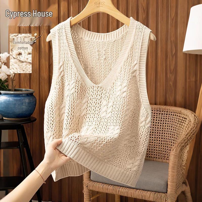 Sibaishe Women s V-Neck Knit Vest M