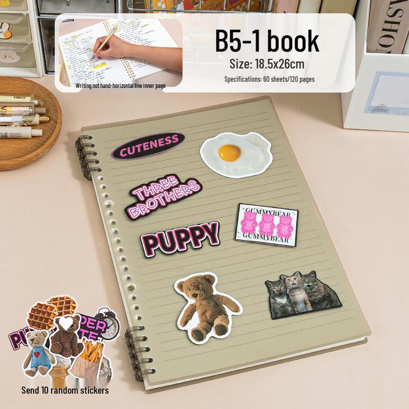 Ergonomic, High-value Loose-leaf Notebook with Detachable Binder; Suitable for High School and Junior High Students.