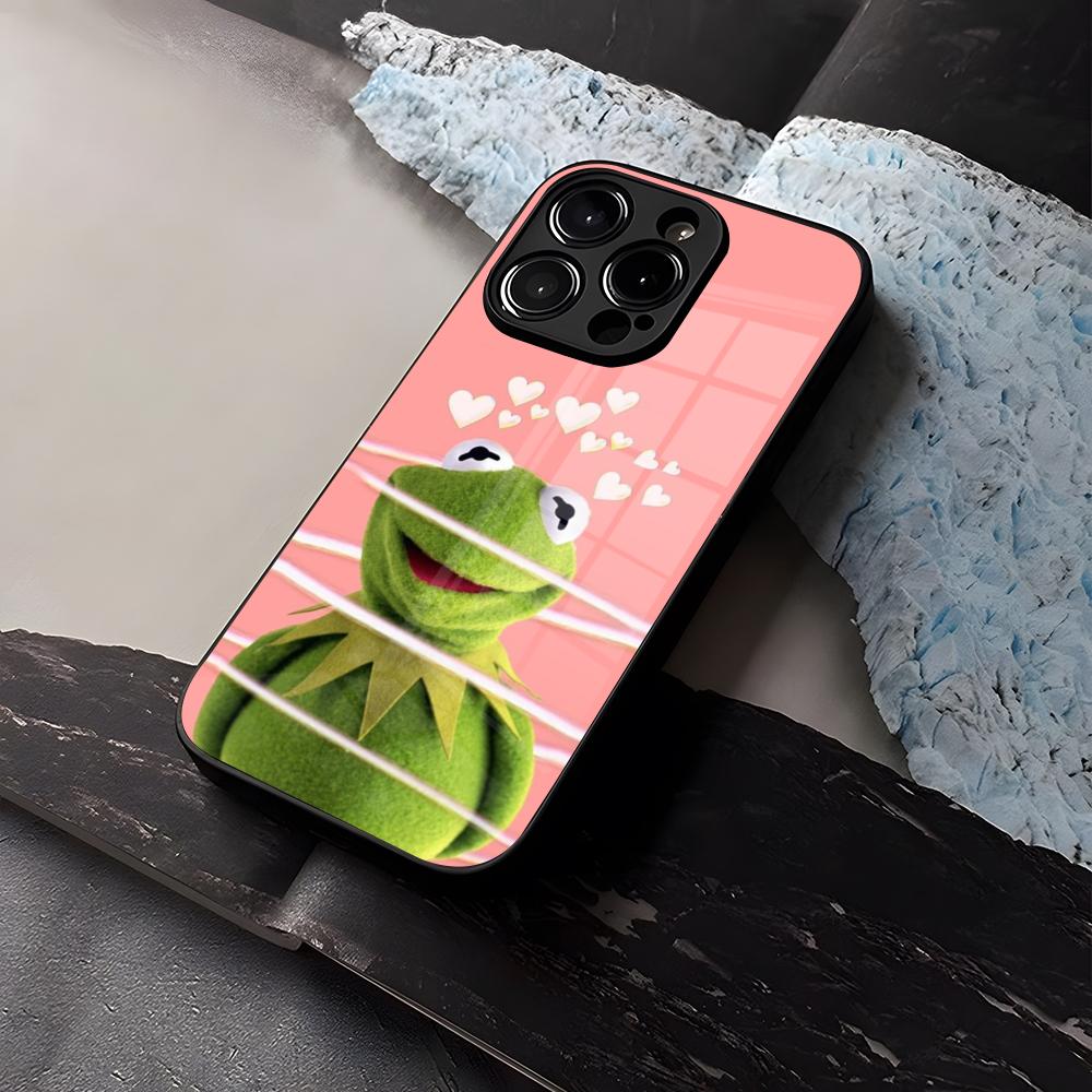 

Kermit The Frog Phone Case Tempered Glass For IPhone 16 13 14 12 15 11 Pro Max Plus Mini X XR SE2020 Coque iPhone 16
