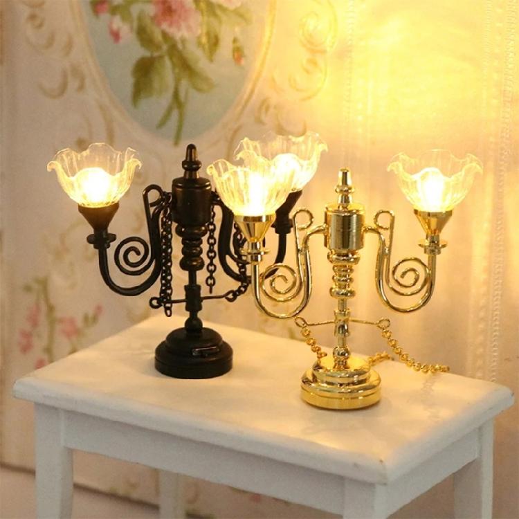 1:12 Dollhouses Living Room Ceiling Chandelier Kid LED Ceiling Lamp Toy Furniture Ceiling Light Dollhouses Accessories