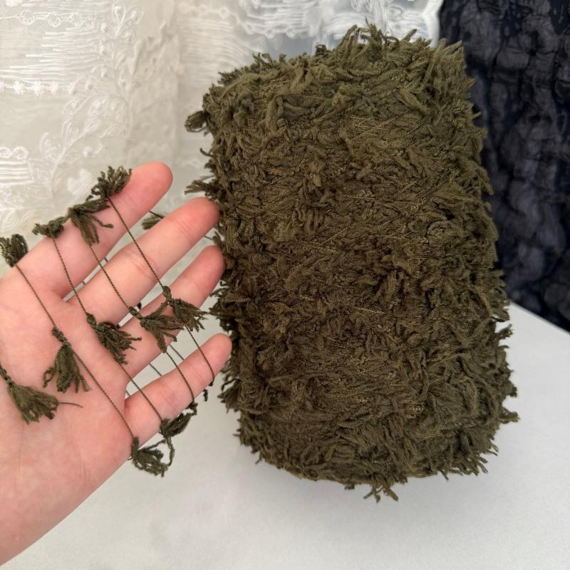 

500g Segmented Dyed Thread Long Strip Fish Tail Yarn Small Ponytail Thread Hand-Mixed Fine Blending Yarn