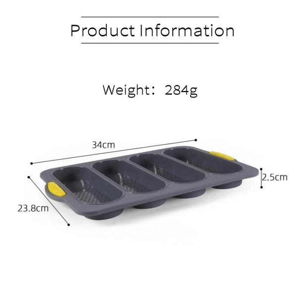 New 4 Grids Silicone Mold French Bread Baking Mold Bread Baking Tray Nonstick Cake Baguette Mold Pans Bread Baking Tools 7 Color