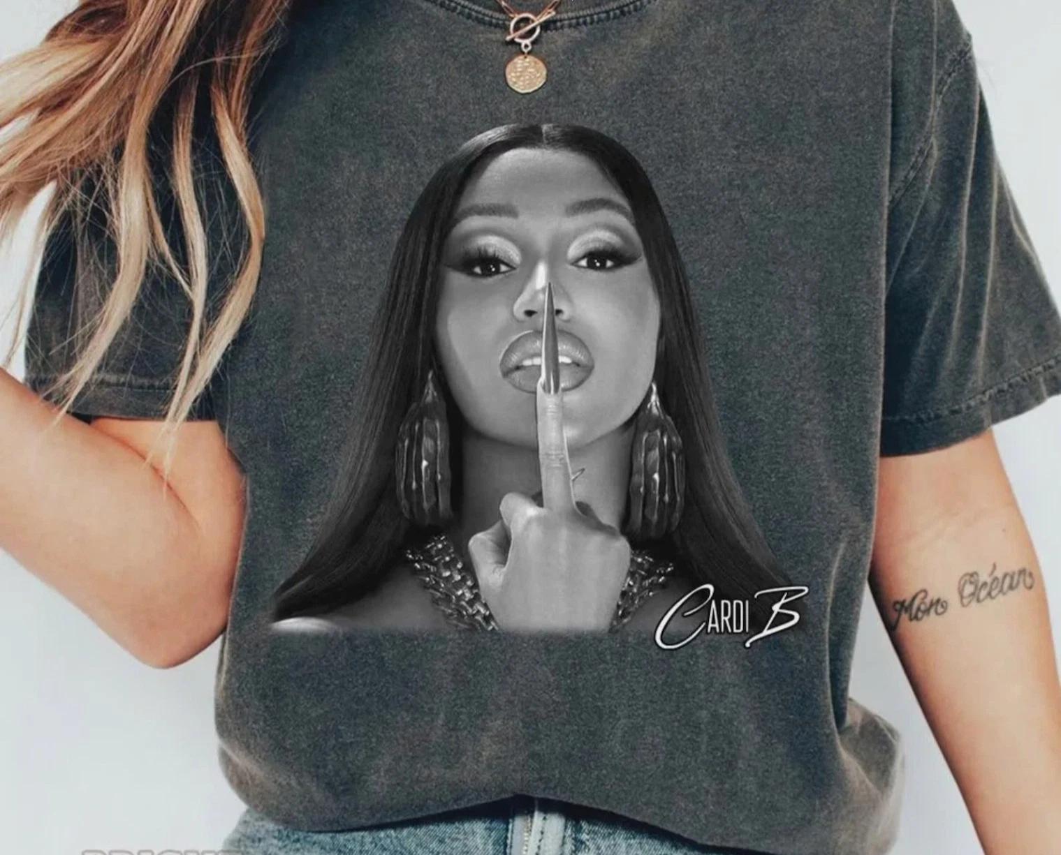 Cardi B Inspired Little Miss Drama Tour 2026 Vintage Rap 100% Cotton T-shirt Mens Tees Top 4XL