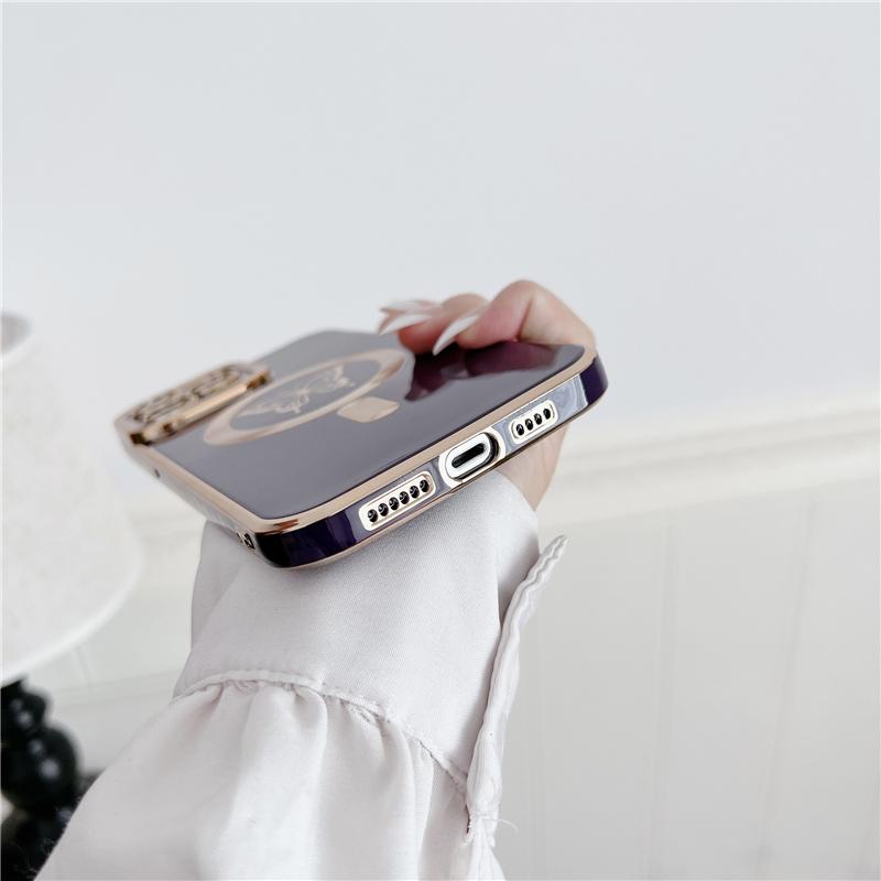 Pour iPhone 16 Pro Max Luxe Magsafe Magnétique Placage Papillon Coque de Téléphone Pour iPhone 11 12 13 14 15 16 Plus Couverture Protectrice