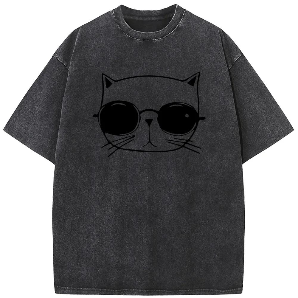 Men Women Casual Fashion Oversized T-shirt Men Casual Cotton Short Sleeve T-shirts 90s vintage Unisex washed old T-shirt