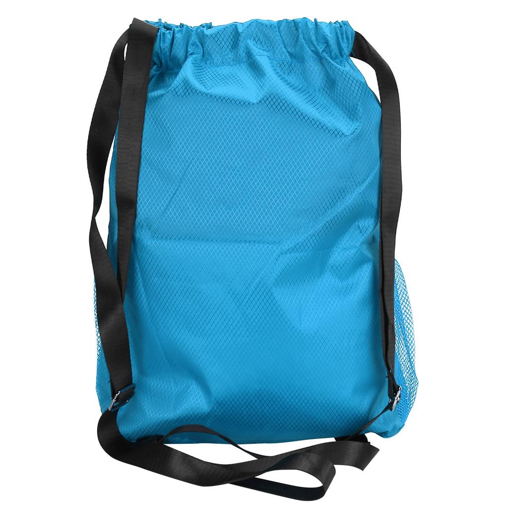 Polyester Fiber Drawstring Shoulder Thickened Travel Storage Bag Waterproof BackpackSky Blue