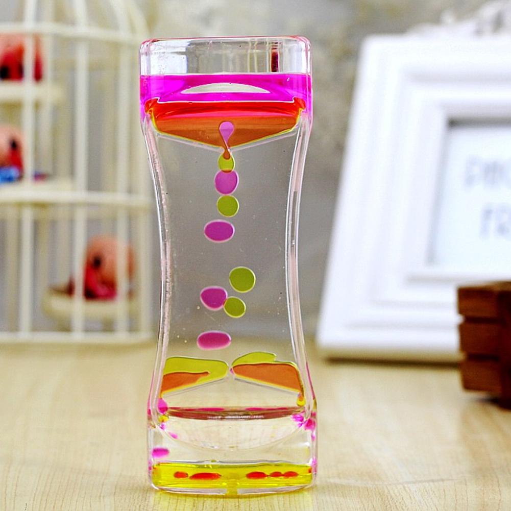 Double Color Sand Hourglasses Colorful Liquid Timer Anxiety Relief Liquid Motion Timer Bubble Timer Oil Hourglaslock Home Decor
