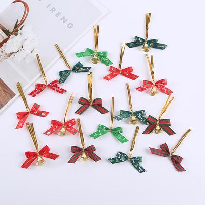 1 cm Weihnachts-Webband Glockenschleife, Kundenspezifisches dekoratives Band Seide Heißfolienprägung Druckband Schleife