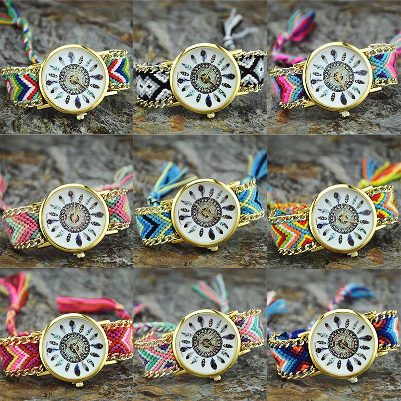 Orologio Intrecciato da Donna Dreamcatcher con Quadrante in Vetro per Regalo e Uso Casual