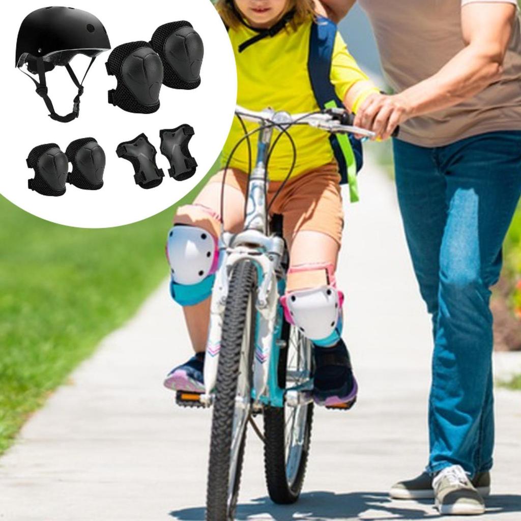 7 Pieces Kids Bike Helmet Protective Gear Set Skating Guards for Skateboarding Outdoor Inline Skating Sports Rollerblading
