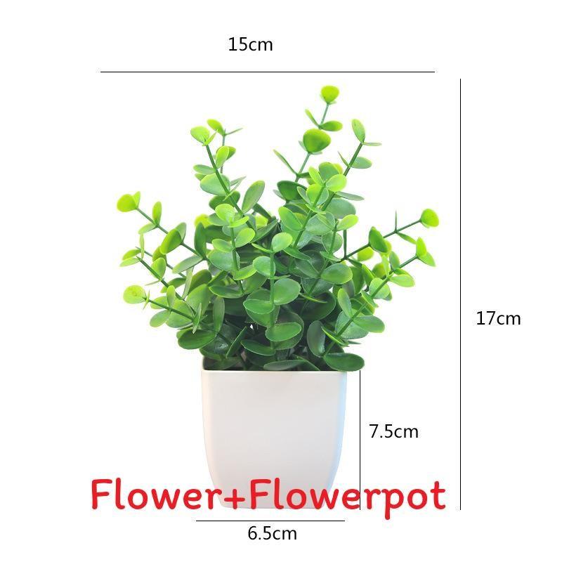 Plastový eukalyptus magnólie v květináči bonsaj pro vnitřní dárkovou dekoraci
