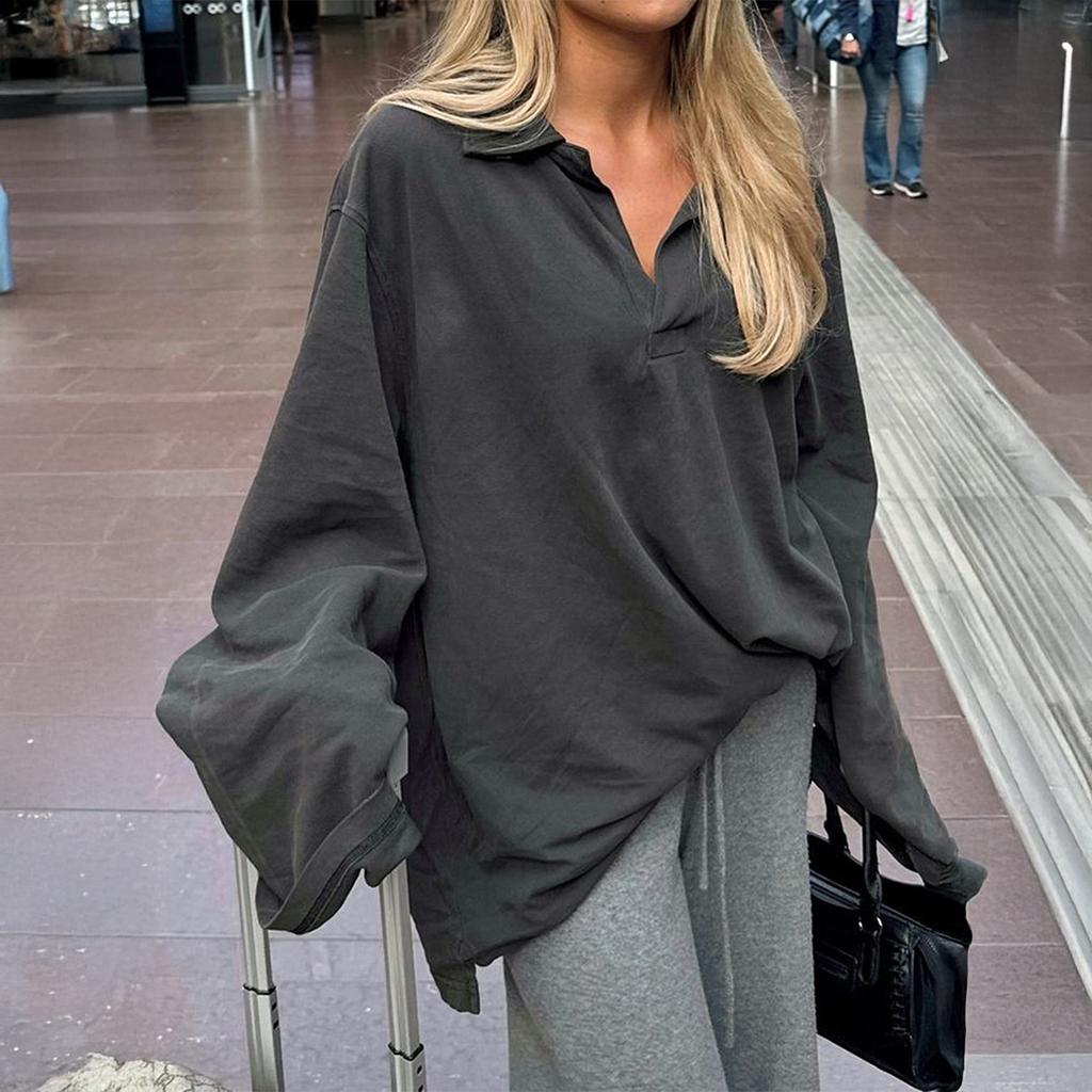 Casual Loose Long-sleeved Sweatshirt for Women 2025 Autumn and Winter
