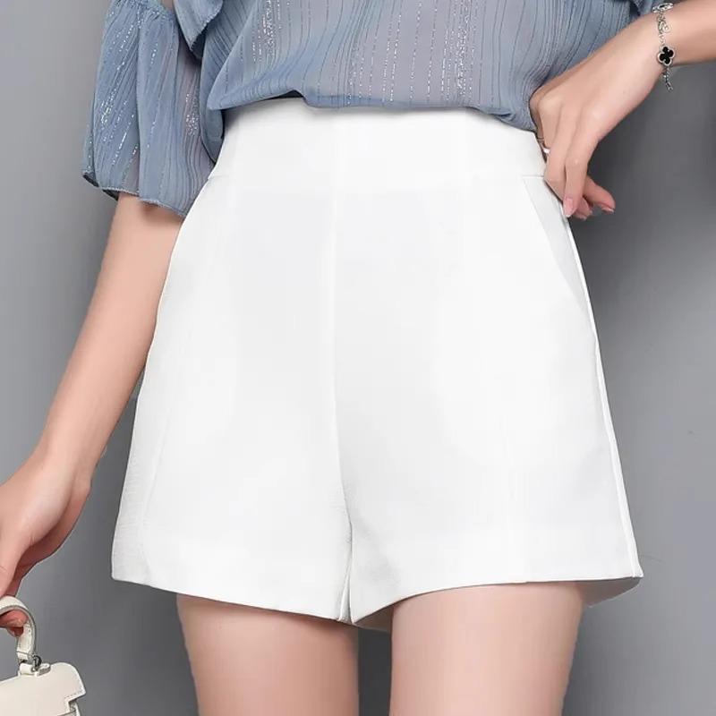 

Женские белые шорты-костюм с высокой посадкой и широкими штанинами - Весенне-летняя мода 5XL белый