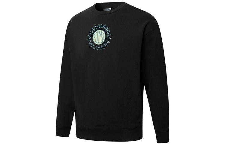 PUMA Downtown Sweatshirts Men s Black Crew Neck Moderate Regular 533677-01 L