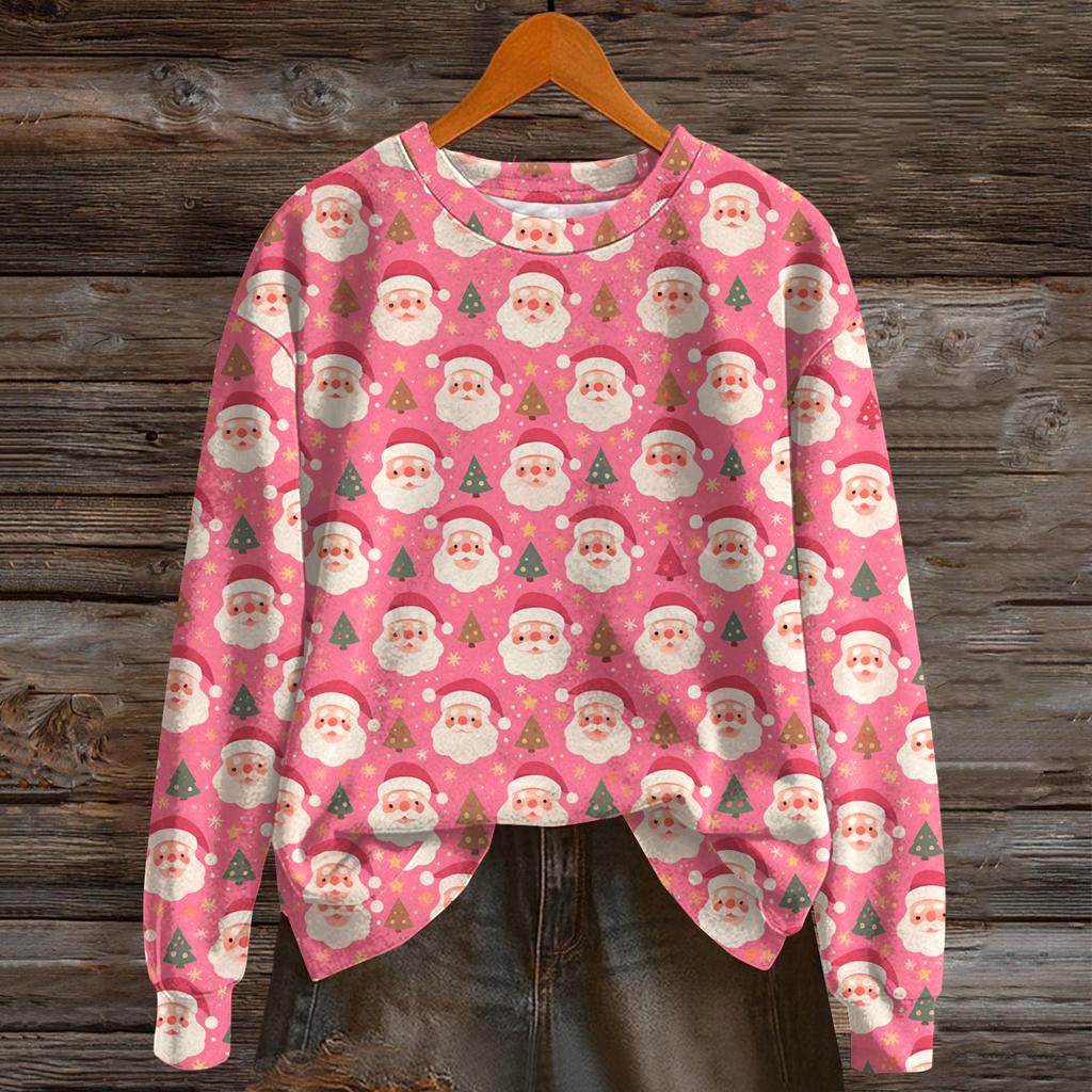 Damenmode Langarm Weihnachten Schneemann Schneeflocke Druck Jacke Strickjacke