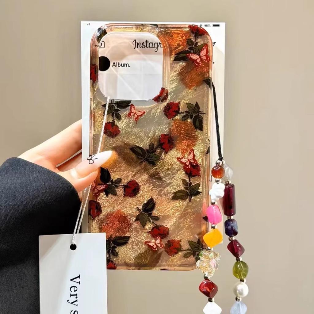 Rose for IPhone17promax Mobile Phone Case for Apple 15 Glacier Pattern 14pro Fresh Floral 13