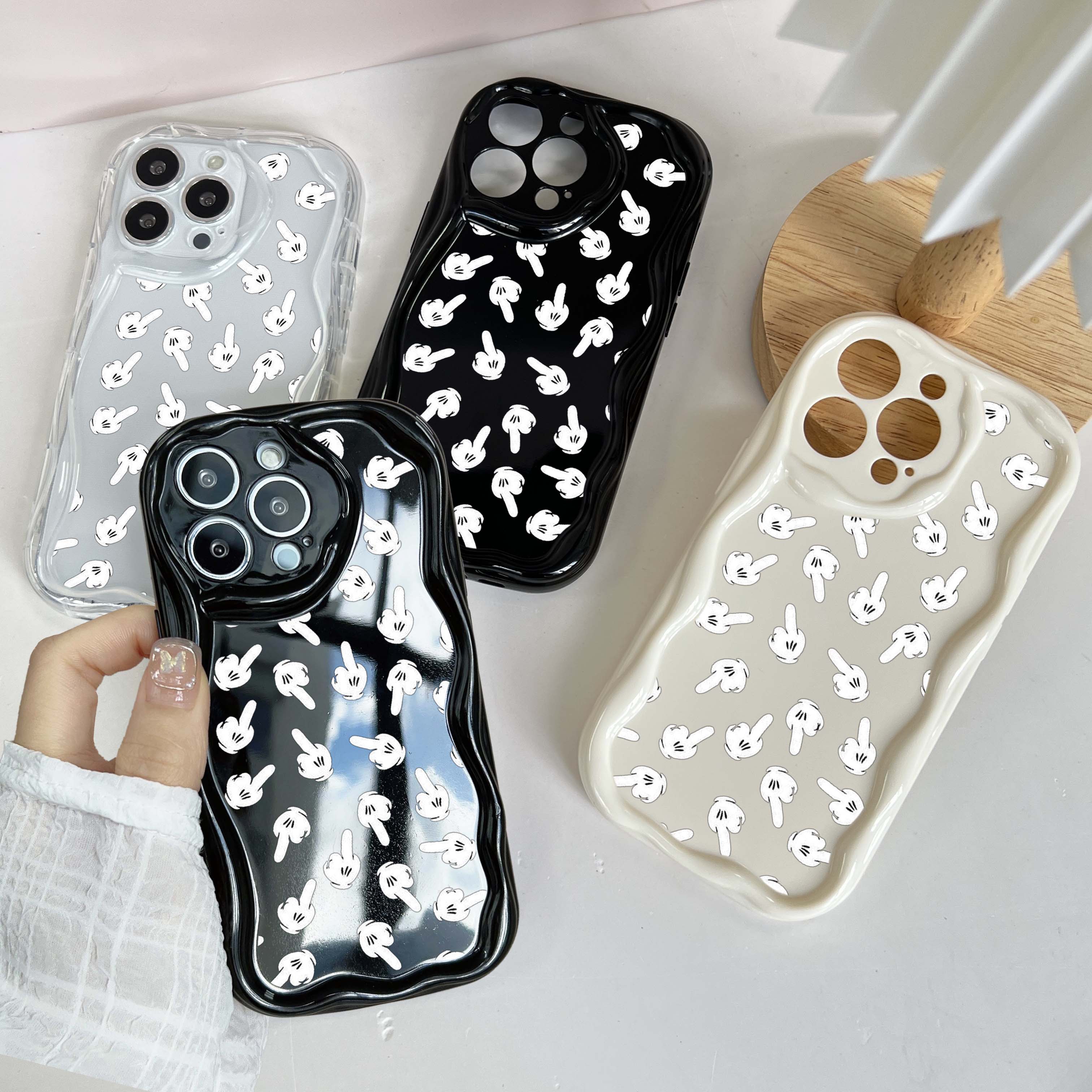 

N51 Жест Приветствие Искусство Волнистый Чехол Для Телефона Для iPhone 15 14 Pro Max Samsung S24 S23 Ultra S20 A54 A14 A34 Xiaomi Redmi 13C Huawei Honor Мягкая задняя крышка