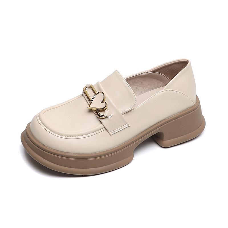 Weiwei girl 158-2 platform loafers women's retro one-pedal small leather shoes small college style single shoes women