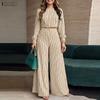 Women Long Sleeve Blouse and Wide Leg Pants Casual Two Piece Suit Sets