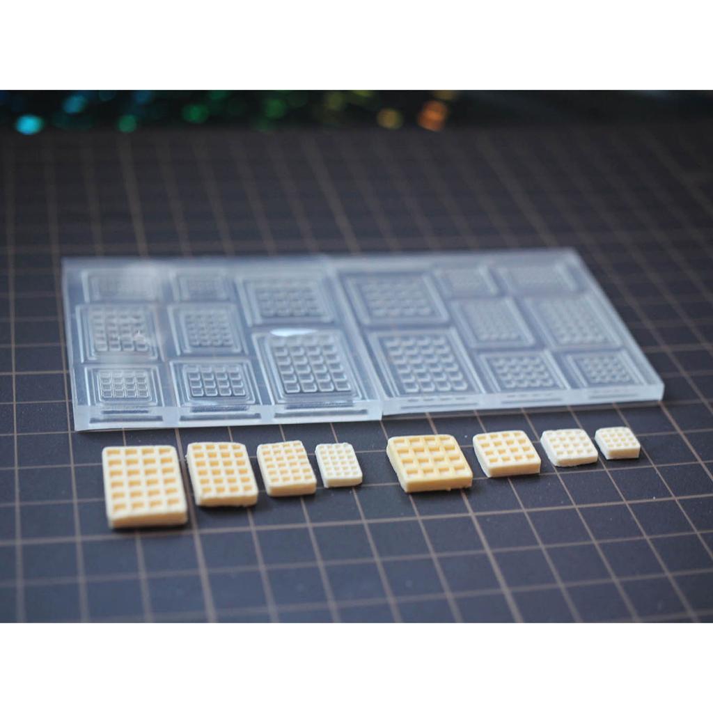 2pcs Mini Waffle Cookies Molds Silicone Mold for Making Chocolate Candy Muffin Mousses Cakes Pudding DIY Baking Craft