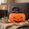 Halloween Party Scene Layout Pumpkin Plush Toy, Cute Wizard Hat Stuffed Animal Pillow for Decorative Sofa Bed, Spooky Home Decor Ornament And Holiday