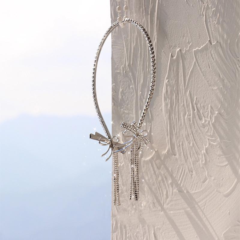 

Преувеличенная повязка на голову с кисточкой в виде банта с бриллиантами - Винтажный шик, аксессуар для волос знаменитости