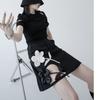 Women's Elastic Waist Short Flower Mesh Skirts Fashion Streetwear A Line Mini Skirt