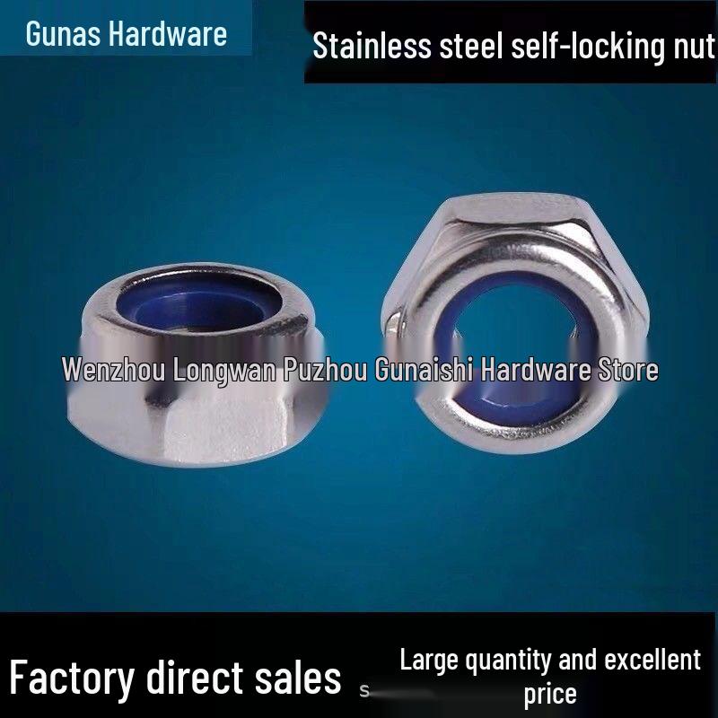 304/201 Stainless Steel Lock Nut - Self-Locking Nylon Nut with Anti-Loosening Anti-Slip Design M14 (304 Stainless Steel, 20 pcs)