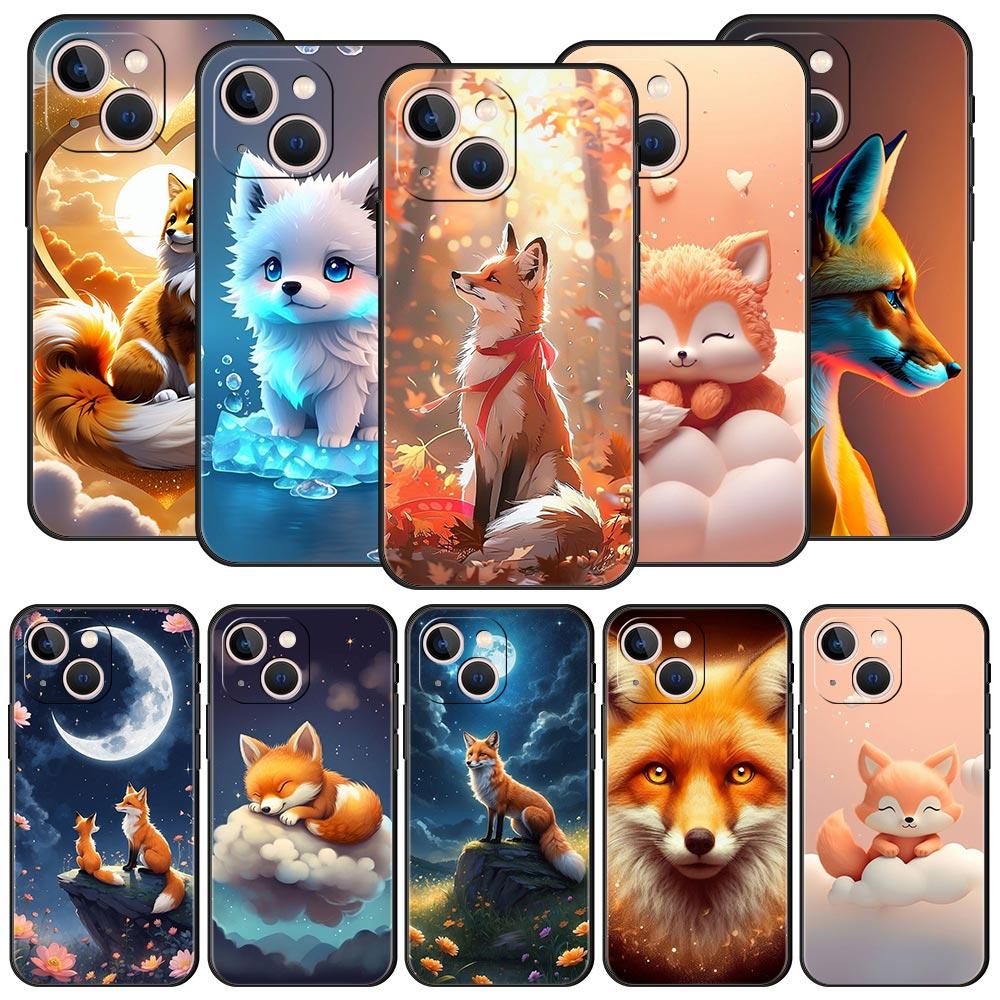 Phone Case Cover for iPhone 17 Pro Max 16 15 14 13 12 11 Pro Max Plus 17AIR Shockproof Soft TPU Shell Cute Animal Fox Fundas Bag