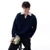 Unisex British-Style Heavyweight Sweater: Two-Piece Look, Lapel Design, Trendy and Versatile for Autumn/Winter.
