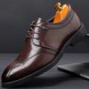 2025 Spring New Men's Lace-up Fashion Leather Shoes Business Formal Dress Shoes for Men Spring Autumn Solid Color Wedding Shoe