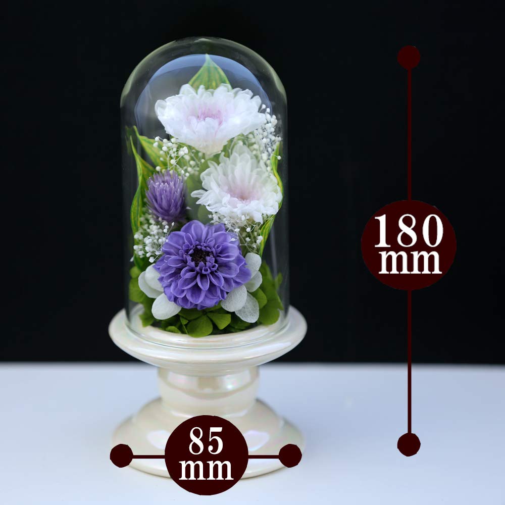 Art for Seasons Mini Offering Flowers Mini Glass Lila Preserved Flowers