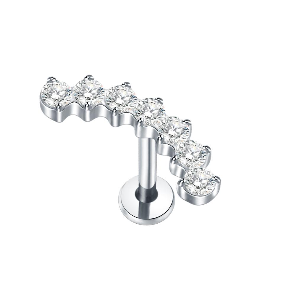 1Pc G23 Titanium Ear Tragus Cartilage Helix Daith Piercing Stud Earrings for Women Internal Thread Labret Piercing Lip Ring 16G