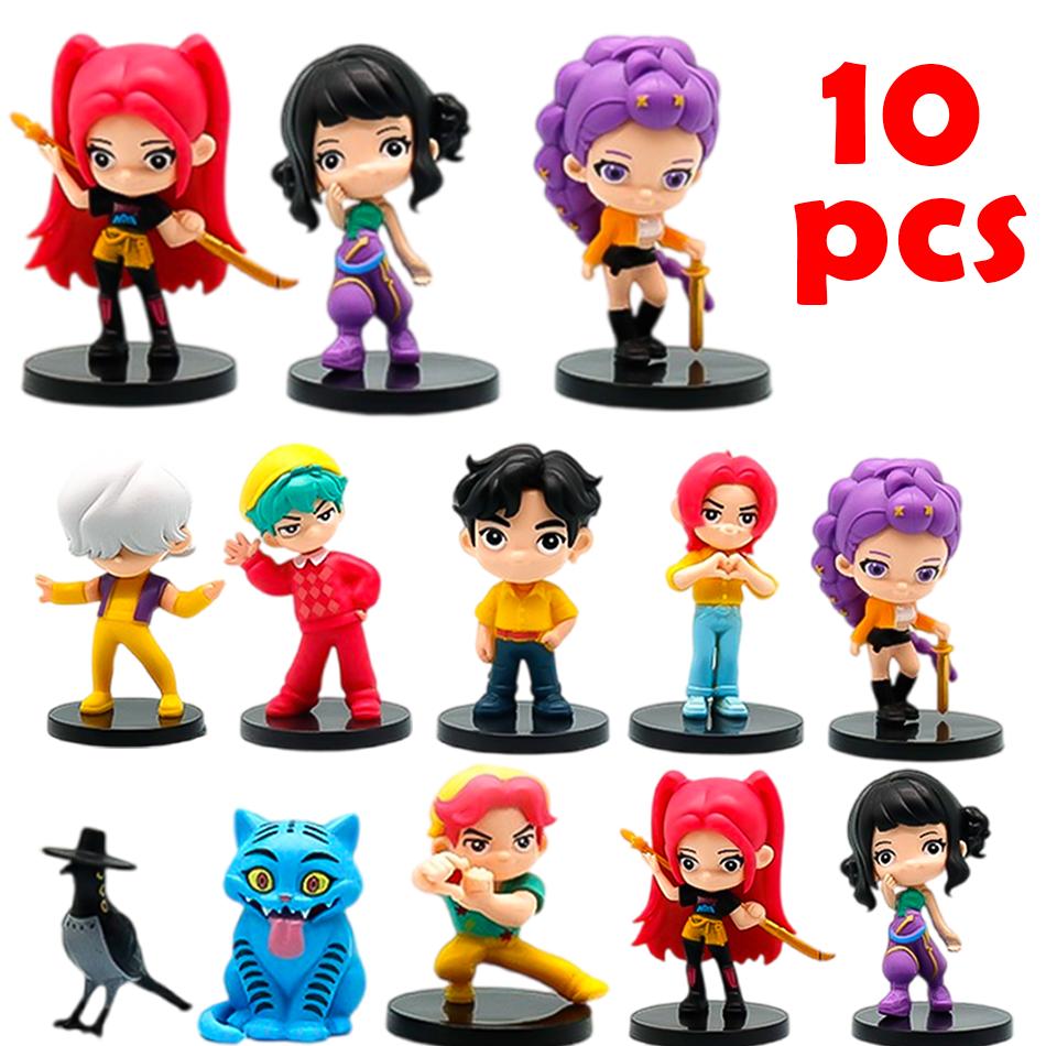 10pcs/Set Witch Huntress Squad Anime Figure Toys Q Version Derpys Tiger Rumi Mira Zoey Sussy Figurine Doll Fans Christmas Gift