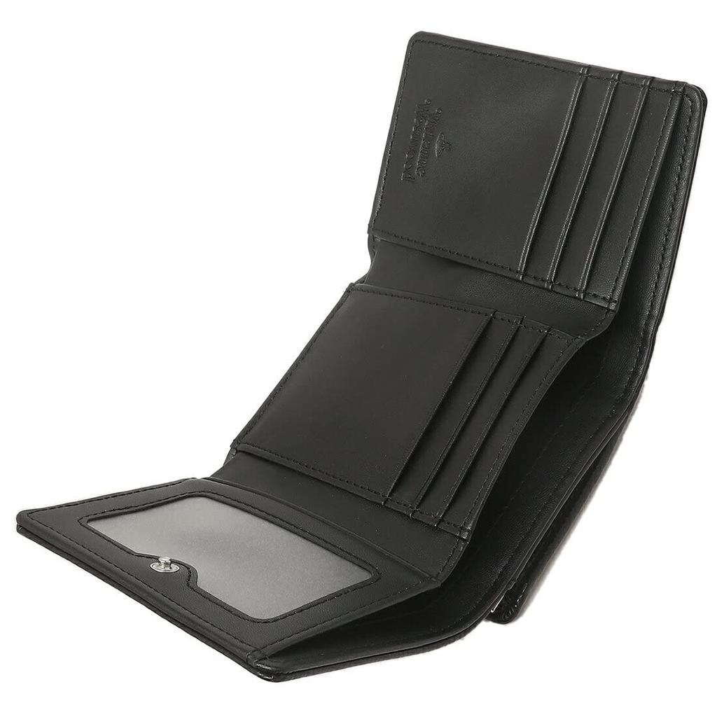 Vivienne Westwood Vegan Grain Wallet with Clasp 51010018 S000D N403 Tri-fold Closure, Black, Women's, [Used]