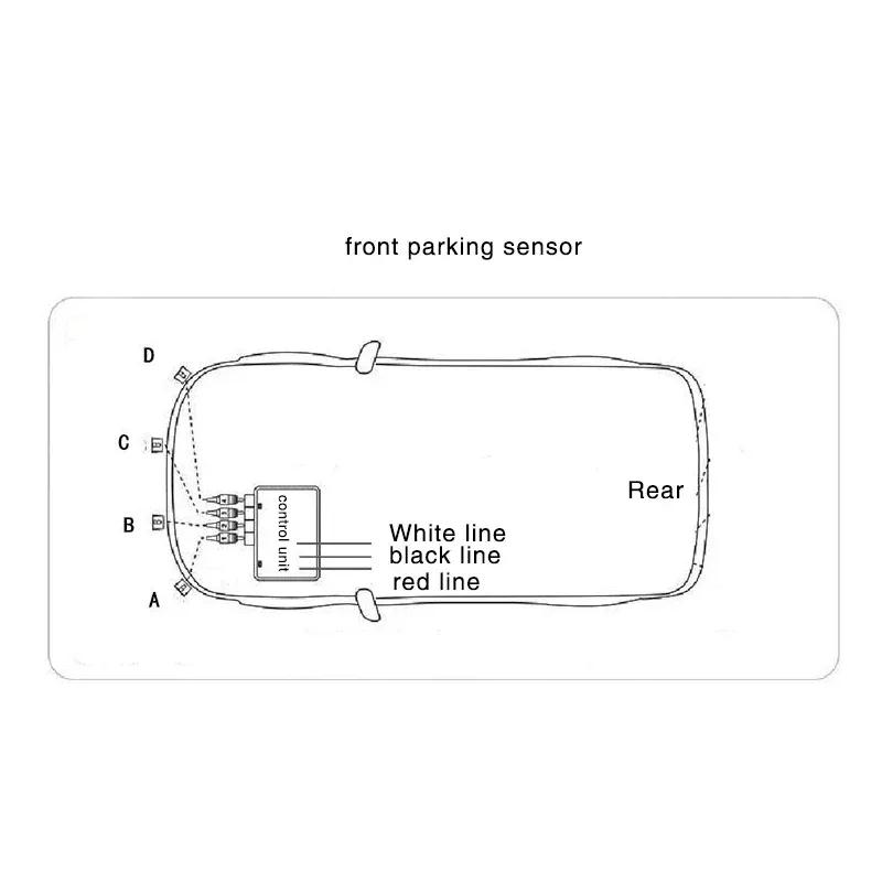 Front Parking Sensor Kit Auto Parktronic Assistant System LCD Monitor Buzzer Voice Volume Backup Radar Car Vehicle Universal