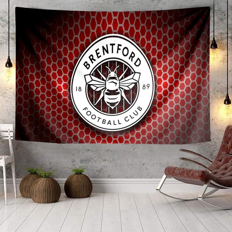Brentford Football Club Logo Tapestry, Unique Design Tapestry, Wall Decor for Bedroom,Livingroom, Playroom,Heartwarming Fan Holiday Gifts