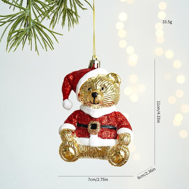 Horse Hanging Pendent For Christmas Tree Decorations Cartoon Animal Bear Ornaments Xmas Keychain Navidad New Year Decor