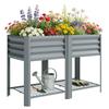 Raised Urban Garden, Lower Shelf, Galvanized Metal Grow Table, Lining, 120 X 55 X 80 Cm, Silver Grey