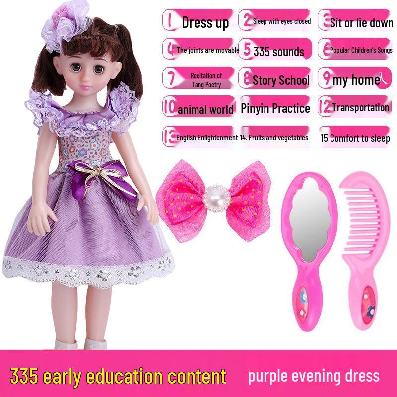 Conjunto de Boneca Inteligente Interativa com Roupas Trocáveis - Brinquedo de Princesa para Meninas, Presente de Aniversário Perfeito